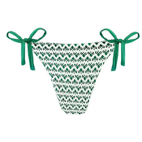 Calcinha de Biquíni Empina Bumbum Verde Bandeira Rendado