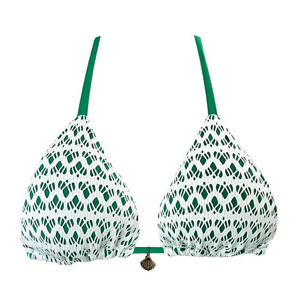 Top de Biquíni Cortininha Verde Bandeira Rendado