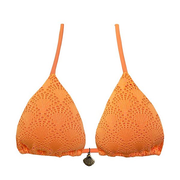 Top de Biquíni Cortininha Laranja Citrus Rendado