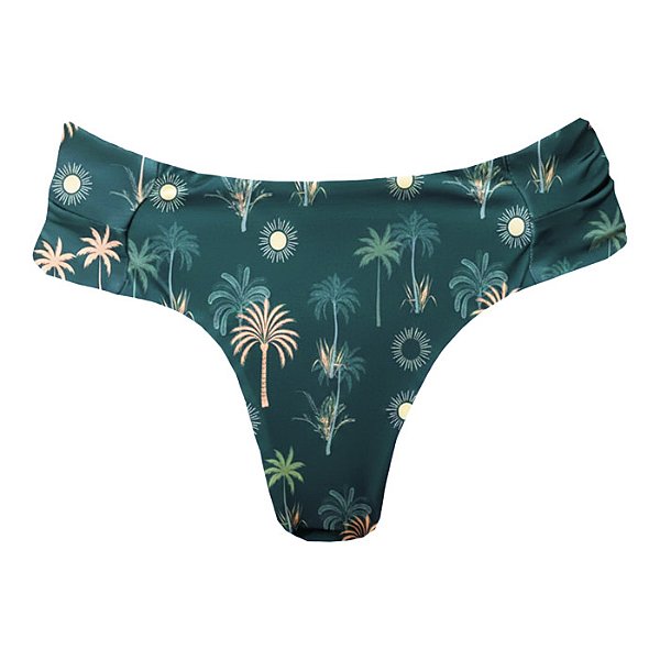 Calcinha de Biquíni Alça Larga Borboleta Tradicional Solar Tropical Verde