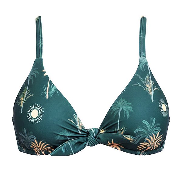 Top de Biquíni Triangulo Nó Solar Tropical Verde