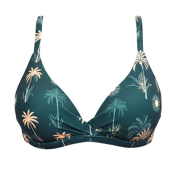 Top de Biquíni Triangulo Fixo Solar Tropical Verde