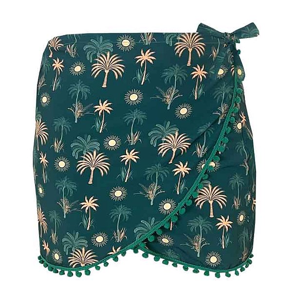 Saída de Praia Saia Pareô Solar Tropical Verde