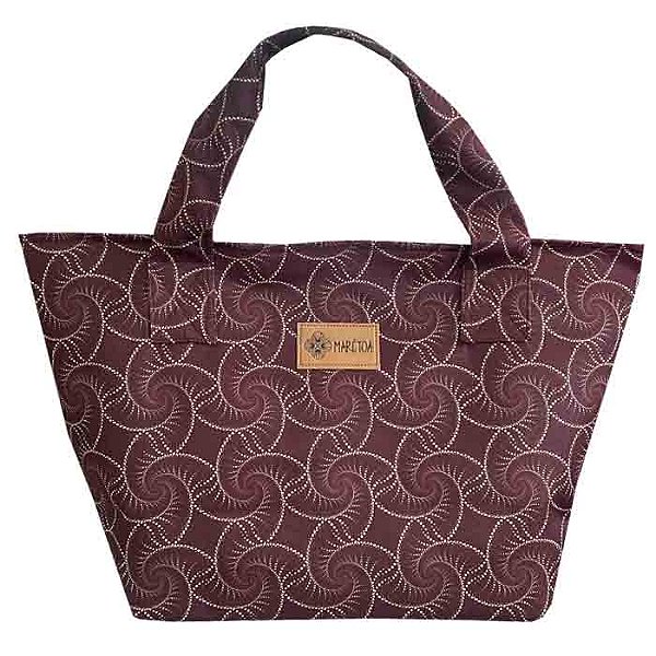 Bolsa de Praia Marétoa com Zíper Conchas Marrom