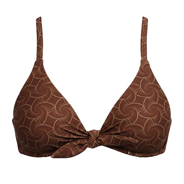 Top de Biquíni Triangulo Nó Conchas Marrom
