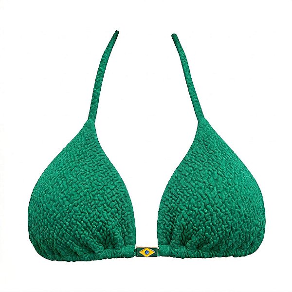 Top de Biquíni Cortininha Verde Bandeira Jacquard