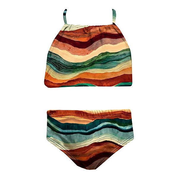 Conjunto de Biquíni Infantil Kids Dunas Colorido