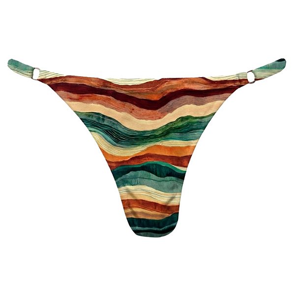 Calcinha de Biquíni Fio Duplo com Regulagem Dunas Colorido