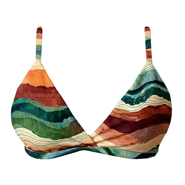 Top de Biquíni Triangulo Fixo Dunas Colorido