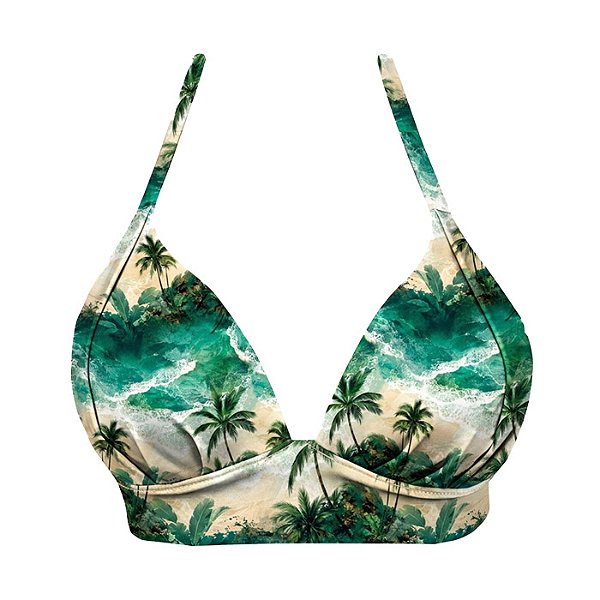 Top de Biquíni Meia Taça Praia dos Coqueiros Turquesa