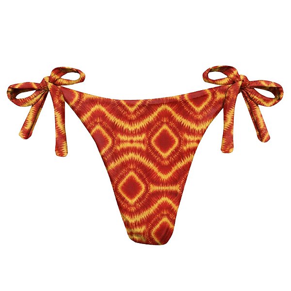 Calcinha de Biquíni Empina Bumbum Geométrico Tulum Vermelho