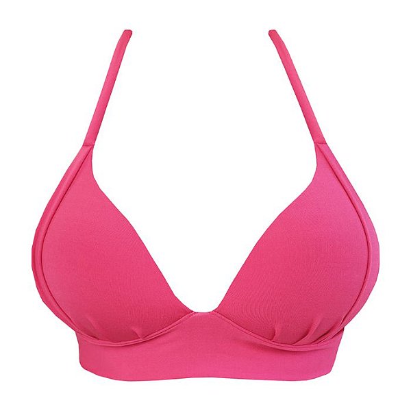 Top de Biquíni Meia Taça Rosa Pink Liso