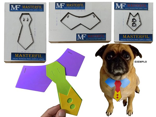 Kit 3 Facas - Gravatinha Pet + Gola Pet + Colete Pet