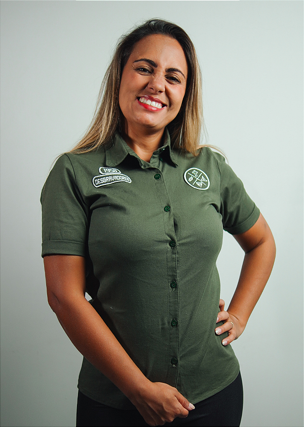 CAMISA DESBRAVADORES - MANGA CURTA VERDE FEMININA