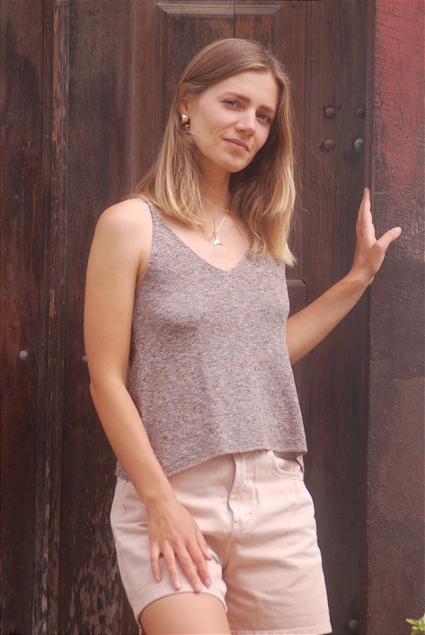 REGATA TRICOT FLOCOS RUSTICO