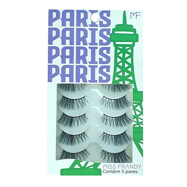 Caixa 5 pares cílios postiços Paris - Miss Frandy