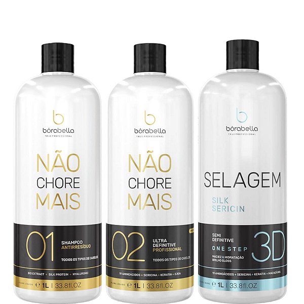 Borabella Selagem 3D Semi Definitiva + Não Chore Mais 3x1 Litro
