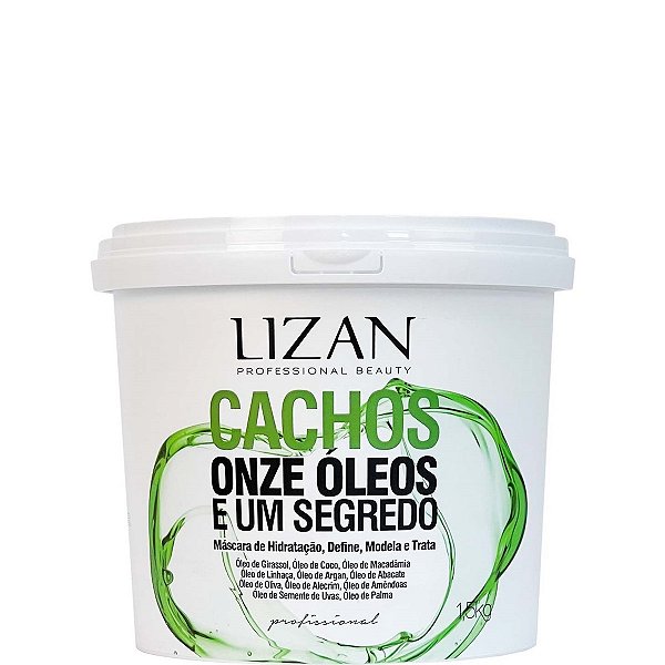 Lizan Máscara de Hidratação Cachos Onze Óleos e Um Segredo Balde 1,5kg