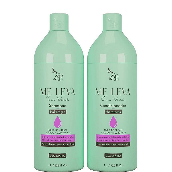 Zap Shampoo e Condicionador Óleo De Argan & Ácido Hialurônico 2x1L