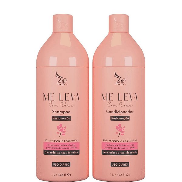 Zap Shampoo e Condi Rosa Mosqueta & Ceramidas Restauração 2x1L