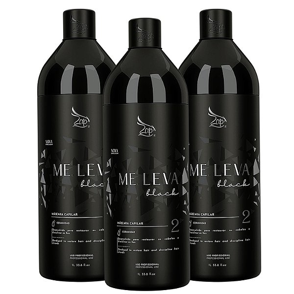 Escova progressiva Zap Cosméticos Me Leva Black alisamento de 3L