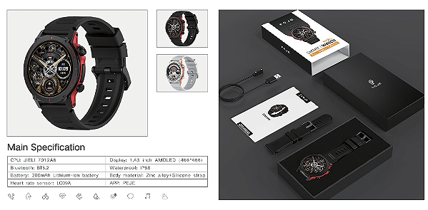 Relogio Smartwatch Redondo ZW13 - AMOLED