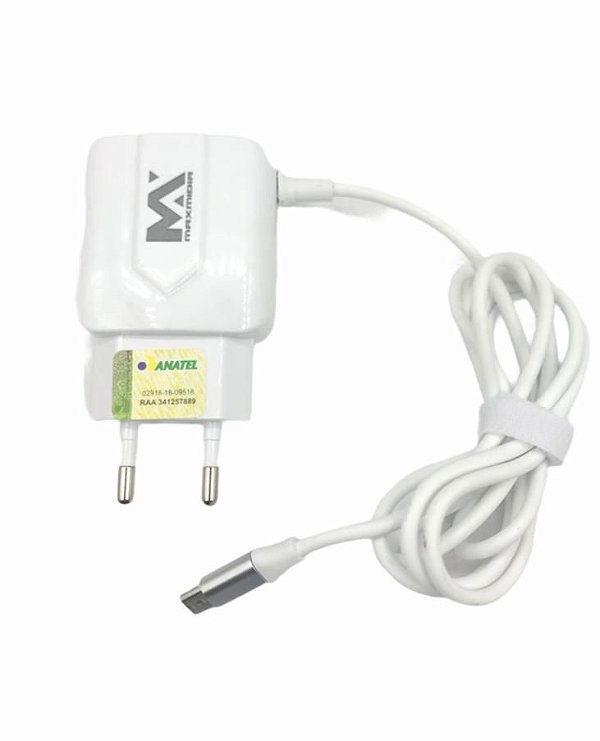CARREGADOR RAPIDO 3.6A MICRO USB V8 1M + 2 SAIDAS USB MAXMIDIA MAX-CAR65