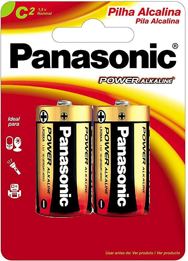 PILHA PANASONIC ALCALINA POWER MEDIA C CARTELA C/2 (0155)