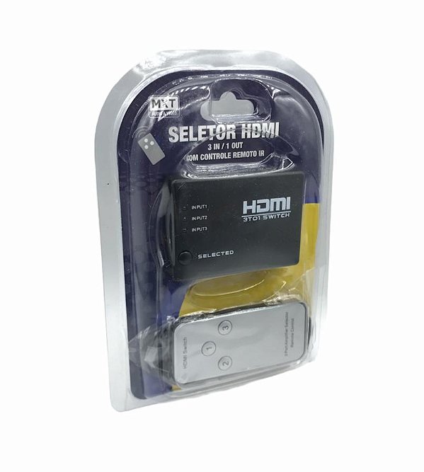 SWITCH HDMI 3 ENTRADAS P/ 1 SAIDA C/CONTROLE MXT