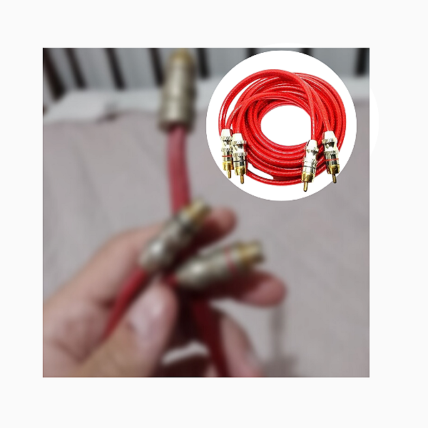 CABO AUTOMOTIVO COAXIAL Y 2 RCA FEMEA E 1 RCA MACHO PROFISSIONAL 25CM