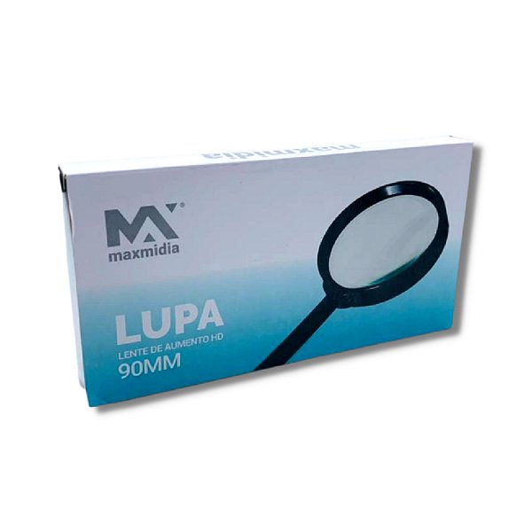 LUPA DE 90MM DE VIDRO COM PLASTICO MAXMIDIA MAX-66804-1