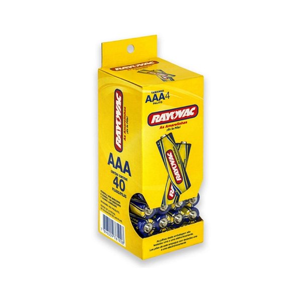 PILHA PALITO AAA RAYOVAC C/ 40 UNID. ZINCO-CARVÃO
