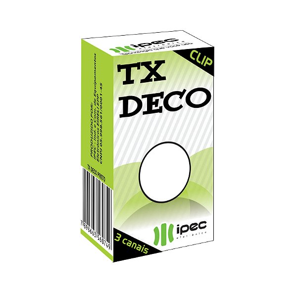 TX  DECO -TRANSMISSOR 03 CANAIS 433,92mhz SAW-PRETO