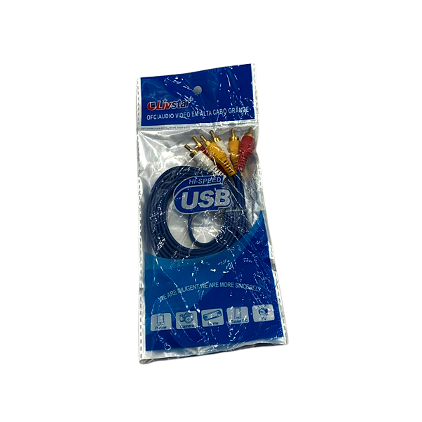 CABO 3RCA + 3RCA 1,5 METRO AZUL CNN-306