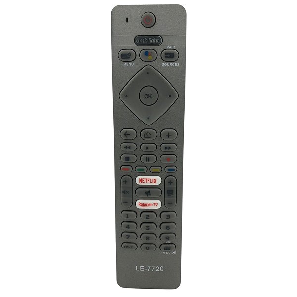 CONTROLE REMOTO PHILIPS LCD COM 4K/NETFLIX/RAKUTEN TV LE-7720