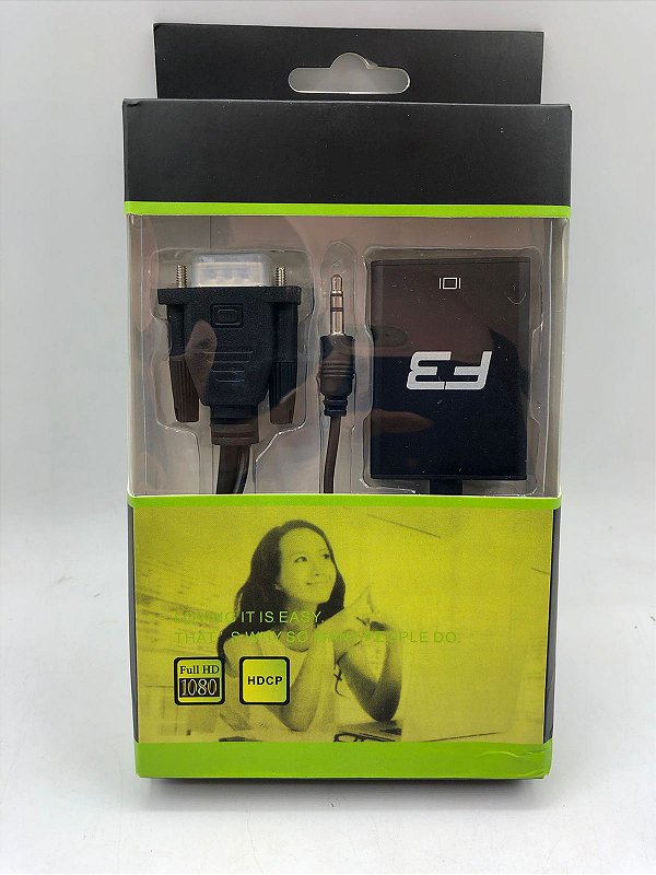 CABO CONVERSOR VGA PARA HDMI COM AUDIO USB JC-AD-VGA-01