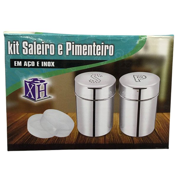 KIT SALEIRO E PIMENTEIRO EM AÇO INOX XH-1039