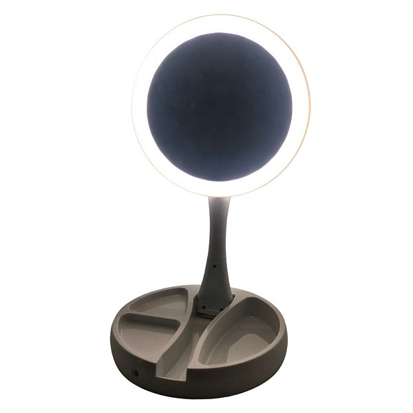 ESPELHO ARTICULADO  REDONDO DE MESA COM LED DSM-1 JG-988