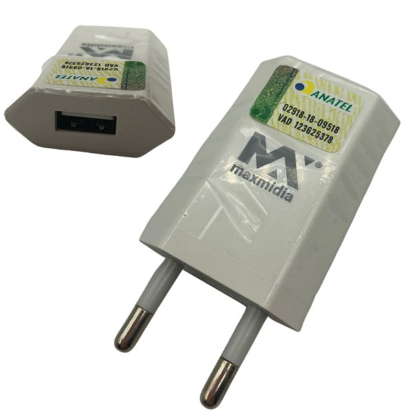 FONTE CARREGADOR ENTRADA USB 2.4A MAXMIDIA - MAX-CAR148