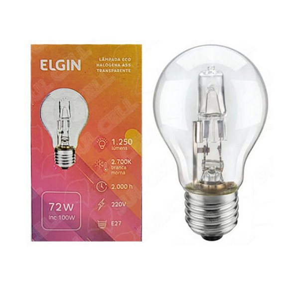 LAMPADA ECO HALÓGENA A55 TRANSPARENTE BRANCA MORNA 127V 42W ELGIN -