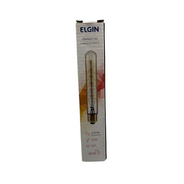 LAMPADA FILAMENTO DE CARBONO T30 40W 127V 2000K - ELGIN
