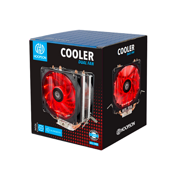 COOLER DUAL FAN RGB 9X9CM SILENCIOSO - CL-190 - HOOPSON