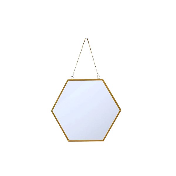 ESPELHO EMOLDURADO HEXAGONAL 25CM - HAI BRASIL