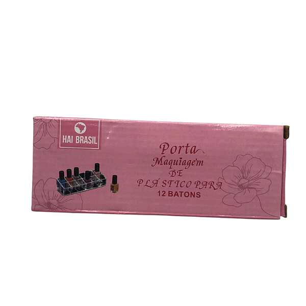 PORTA MAQUIAGEM DE PLASTICO PARA 12 BATONS - HAI BRASIL