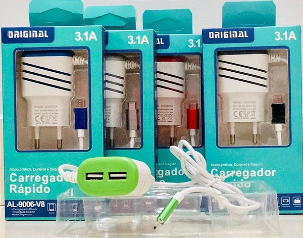 CARREGADOR SUPER RÁPIDO 3.1A AL-9006-V8 ALTOMEX