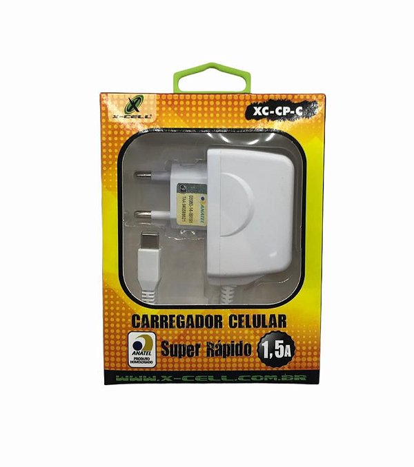 CARREGADOR DE CELULAR SELO ANATEL TIPO C 1.5A X-CELL XC-CP-C