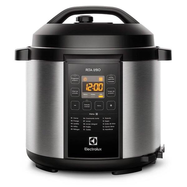Panela De Pressão Elétrica Electrolux Por Rita Lobo 6l Preta Experience Digital (pcc20) 220v