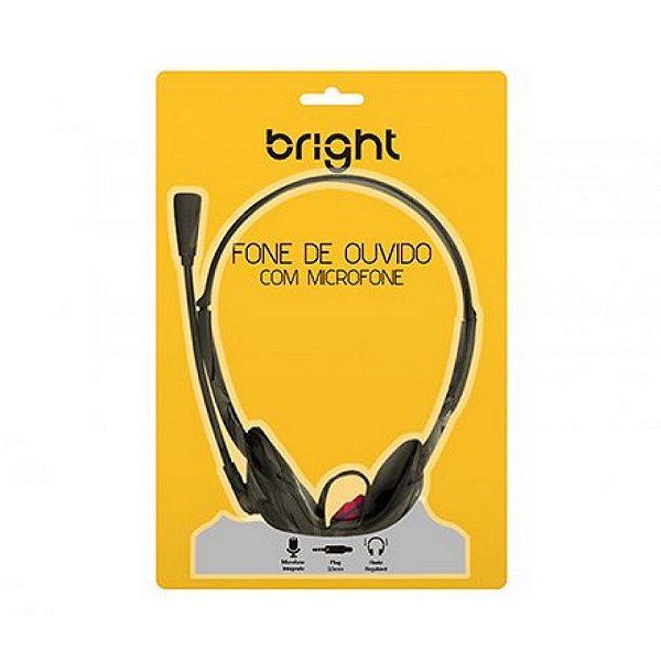 HEADSET OFFICE COM MICROFONE CABO 1.2M 2 P2 BRIGHT 0010