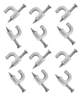 FIXA CABO 8MM (RG6) - PRETO - EMB. CASA FACIL - (EMBALAGEM COM 10 PCS)