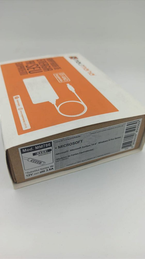 FONTE PARA NOTEBOOK 12V 3.6A MAGNETICO MICROSOFT MM786 MAIS MANIA